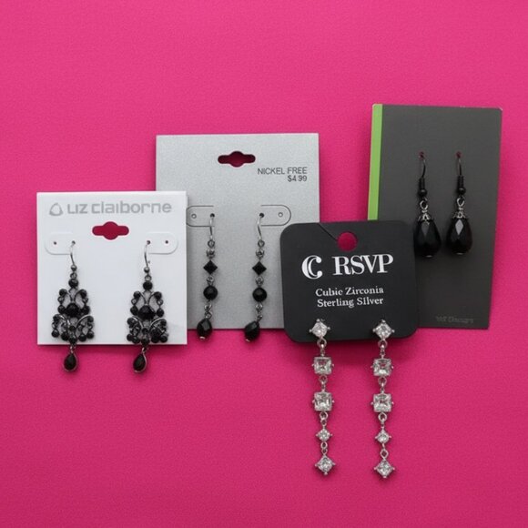 NWT 4-Pair Earring Bundle! Liz Claiborne, RSVP, MP Designs - NEW Statement & Dan - Picture 1 of 7